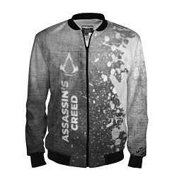 Бомбер мужской Assassins Creed - grey gradient по-вертикали, цвет: 3D-черный