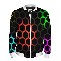 Бомбер мужской Hexagon neon, цвет: 3D-белый