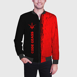 Бомбер мужской Code Geass - red gradient по-вертикали, цвет: 3D-черный — фото 2
