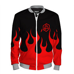 Бомбер мужской Linkin park logo fire, цвет: 3D-меланж