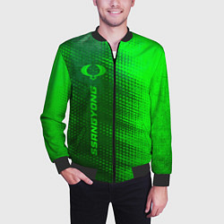Бомбер мужской SsangYong - green gradient по-вертикали, цвет: 3D-черный — фото 2