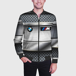 Бомбер мужской BMW metal texture, цвет: 3D-черный — фото 2