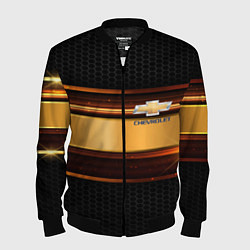 Бомбер мужской Chevrolet auto abstract, цвет: 3D-черный