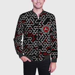 Бомбер мужской Mercedes benz броня текстура, цвет: 3D-черный — фото 2