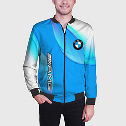 Бомбер мужской BMW abstrac line steel, цвет: 3D-черный — фото 2