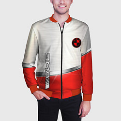 Бомбер мужской BMW metal carbon steel, цвет: 3D-красный — фото 2