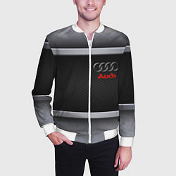 Бомбер мужской Audi metal texture, цвет: 3D-белый — фото 2