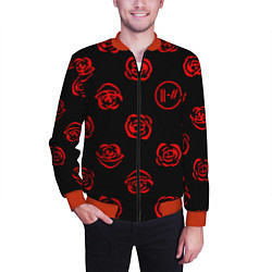 Бомбер мужской Twenty one pilots rose pattern, цвет: 3D-красный — фото 2