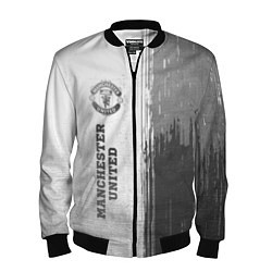 Бомбер мужской Manchester United - white gradient по-вертикали, цвет: 3D-черный