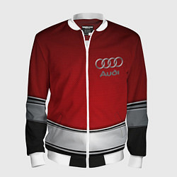 Бомбер мужской Audi metal car steel, цвет: 3D-белый