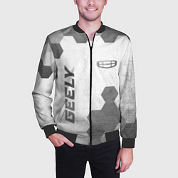 Бомбер мужской Geely - white gradient вертикально, цвет: 3D-черный — фото 2
