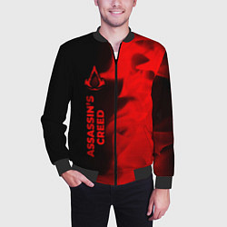 Бомбер мужской Assassins Creed - red gradient по-вертикали, цвет: 3D-черный — фото 2