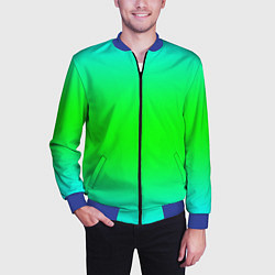 Бомбер мужской Кислотный градиент текстура, цвет: 3D-синий — фото 2