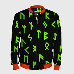 Бомбер мужской Славянская символика кислота, цвет: 3D-красный