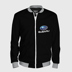 Бомбер мужской Subaru logo auto, цвет: 3D-меланж