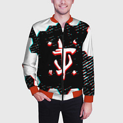 Бомбер мужской Doom hexagon glitch color, цвет: 3D-красный — фото 2
