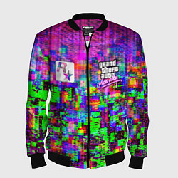 Бомбер мужской Vice city glitch game, цвет: 3D-черный