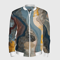 Бомбер мужской Флюид арт, цвет: 3D-белый