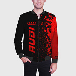 Бомбер мужской Audi - red gradient по-вертикали, цвет: 3D-черный — фото 2