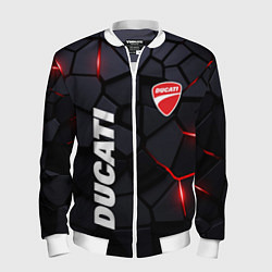 Бомбер мужской Ducati - плиты с эффектом свечения, цвет: 3D-белый