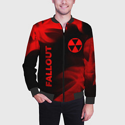 Бомбер мужской Fallout - red gradient вертикально, цвет: 3D-черный — фото 2