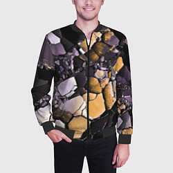 Бомбер мужской Чёрно-жёлтый камень, цвет: 3D-черный — фото 2