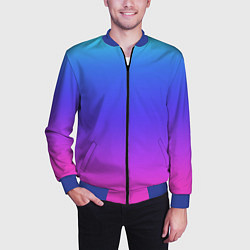 Бомбер мужской Градиент закат сине-розовый, цвет: 3D-синий — фото 2
