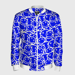 Бомбер мужской Nirvana logo blue, цвет: 3D-белый