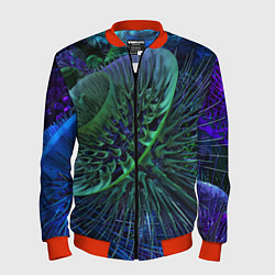 Бомбер мужской Фрактальный узор шипы, цвет: 3D-красный