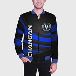 Бомбер мужской Чанган - синяя волна, цвет: 3D-синий — фото 2