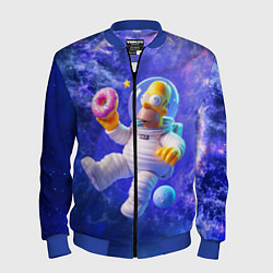 Бомбер мужской Homer Simpson is a brave astronaut, цвет: 3D-синий