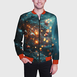 Бомбер мужской Елочные шары и боке, цвет: 3D-красный — фото 2