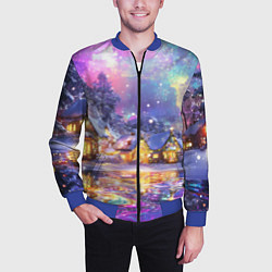 Бомбер мужской Настроение рождества, цвет: 3D-синий — фото 2