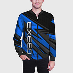 Бомбер мужской Exeed - синяя абстракция, цвет: 3D-черный — фото 2