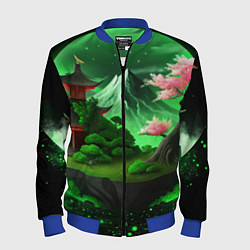 Бомбер мужской Green nature Japan, цвет: 3D-синий