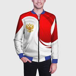 Бомбер мужской Россия - красный и белый, цвет: 3D-синий — фото 2