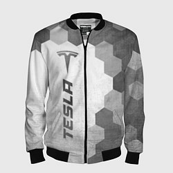 Бомбер мужской Tesla - white gradient по-вертикали, цвет: 3D-черный