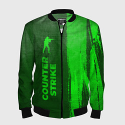 Бомбер мужской Counter Strike - green gradient по-вертикали, цвет: 3D-черный