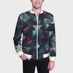 Бомбер мужской Абстрактный взрыв и осколки, цвет: 3D-белый — фото 2