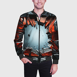 Бомбер мужской Разбитые плиты из стекла, цвет: 3D-черный — фото 2