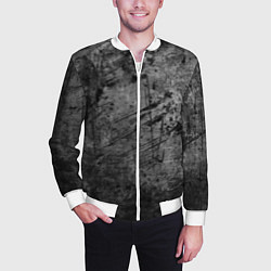 Бомбер мужской Абстракция - grunge break, цвет: 3D-белый — фото 2