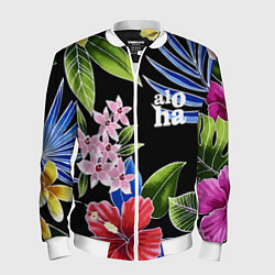 Мужской бомбер Tropical flowers - aloha