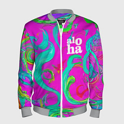 Мужской бомбер Abstract floral pattern - aloha