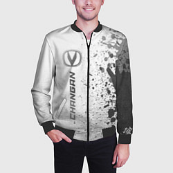 Бомбер мужской Changan - white gradient по-вертикали, цвет: 3D-черный — фото 2