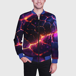 Бомбер мужской Текстура вулкана, цвет: 3D-синий — фото 2