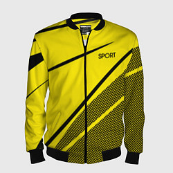 Бомбер мужской Sport жёлтый с чёрным точечный, цвет: 3D-черный