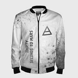 Бомбер мужской Thirty Seconds to Mars - white gradient вертикальн, цвет: 3D-черный