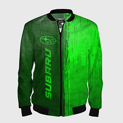 Бомбер мужской Subaru - green gradient по-вертикали, цвет: 3D-черный
