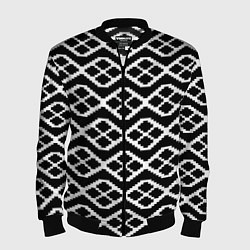 Бомбер мужской Этнический декор, цвет: 3D-черный