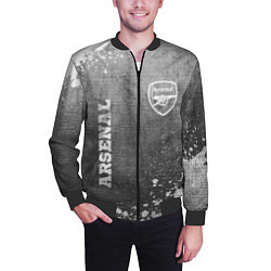Бомбер мужской Arsenal - grey gradient вертикально, цвет: 3D-черный — фото 2